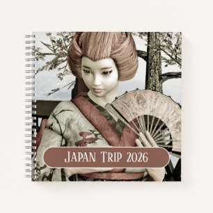 Japan Reis 2026 Vintage Geisha Sakura Kunst Notitieboek