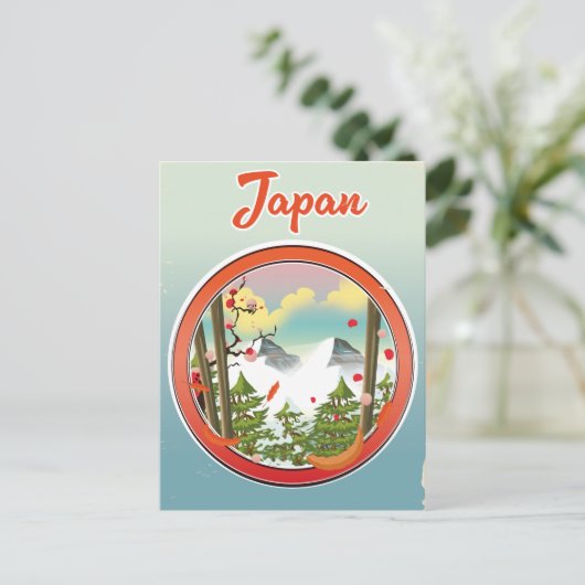 Japan reislogo uitnodiging briefkaart (Staand voorkant)