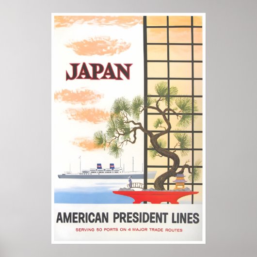 Japan Reisposter American President Lines Print (Voorkant)