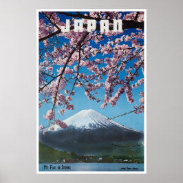 Japan Reisposter Mt Fuji Print Japanse Kersenbloes