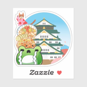 Japan Reizen: Kat in Kimono, Ramen en Kasteel Sticker