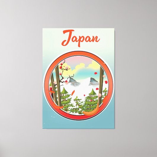 Japan reizen logo canvas afdruk (Voorkant)