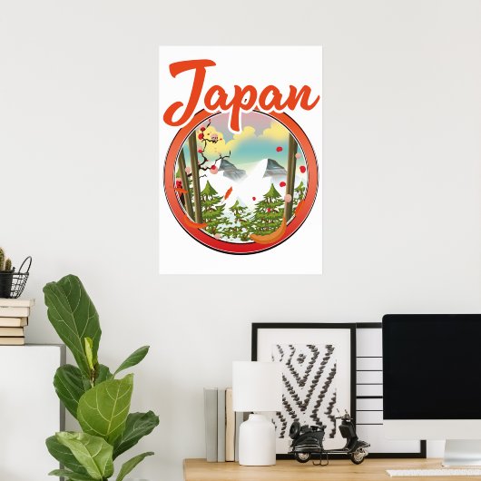 Japan reizen logo poster (Thuiskantoor)