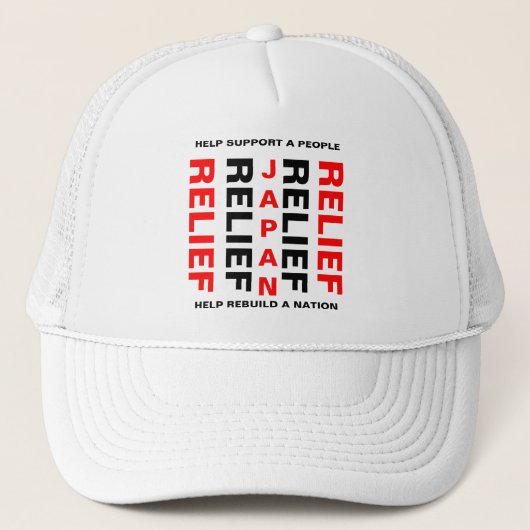 JAPAN RELIEF HELP EEN MENSEN TE STEUNEN... TRUCKER PET (Voorkant)