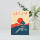 Japan Retro Reis Kunst Pagode Tempel Briefkaart (Staand voorkant)