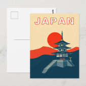 Japan Retro Reis Kunst Pagode Tempel Briefkaart (Voorkant / Achterkant)