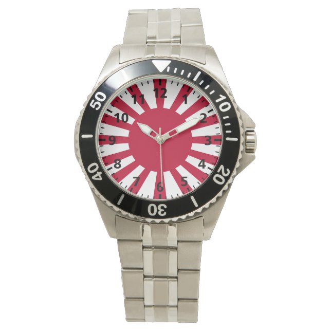 Japan Rising Sun Flag Horloge (Voorkant)