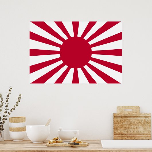 Japan Rising Sun Flag Poster (Keuken)