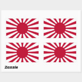Japan Rising Sun Flag Rechthoekige Sticker (Vel)