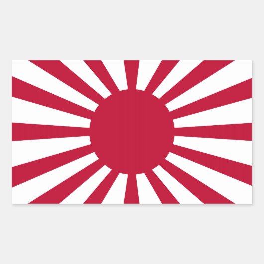 Japan Rising Sun Flag Rechthoekige Sticker (Voorkant)