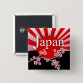 Japan Rising Sun Sakura Aardbeving Relief Button (Voorkant /achterkant)
