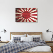 Japan Rising Sun vlag op Old Wood Grain Canvas Afdruk (Insitu (Slaapkamer))