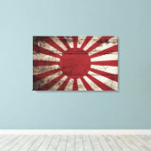 Japan Rising Sun vlag op Old Wood Grain Canvas Afdruk (Insitu (Houten vloer))