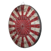 Japan Rising Sun vlag op Old Wood Grain Dartbord (Voorkant Rechts)