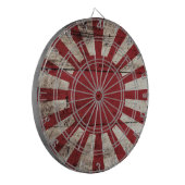 Japan Rising Sun vlag op Old Wood Grain Dartbord (Voorkant Links)