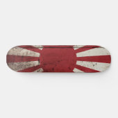 Japan Rising Sun vlag op Old Wood Grain Persoonlijk Skateboard (Horizontaal)
