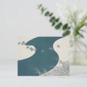 japan rivierlandschap traditionele vogels na briefkaart (Staand voorkant)