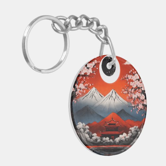 Japan Rode Zon de heilige berg Sleutelhanger (Voorkant Links)