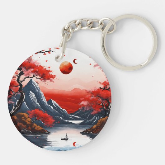 Japan Rode Zon de heilige berg Sleutelhanger (Achterkant)