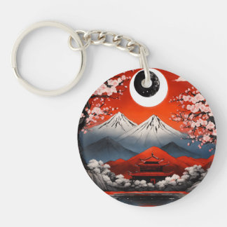 Japan Rode Zon de heilige berg Sleutelhanger