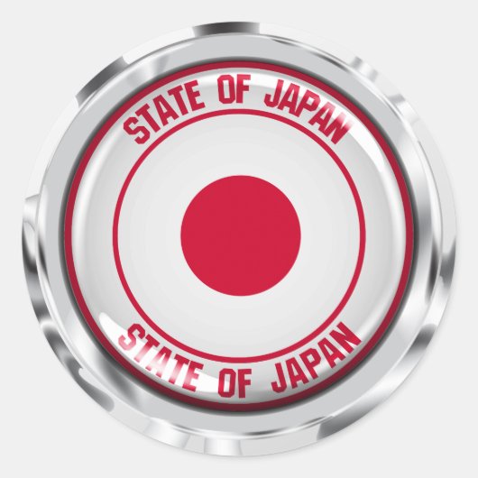 Japan Round Emblem Ronde Sticker (Voorkant)