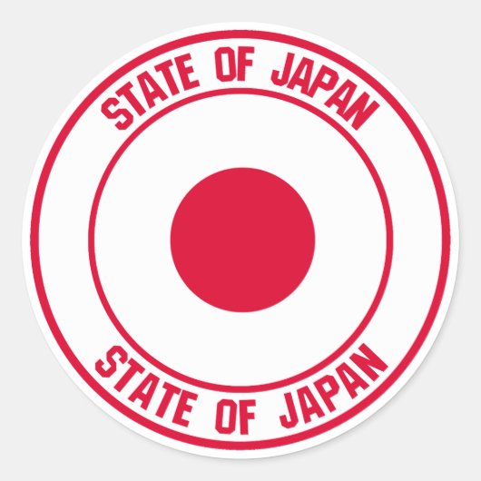 Japan Round Emblem Ronde Sticker (Voorkant)