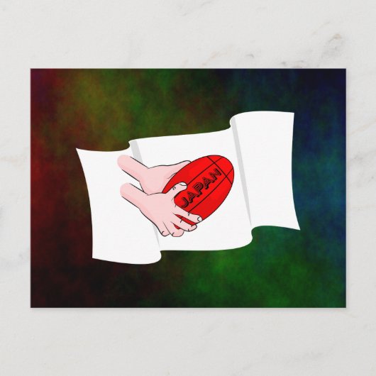 Japan Rugby Team Supporters Vlag met Bal Briefkaart (Voorkant)