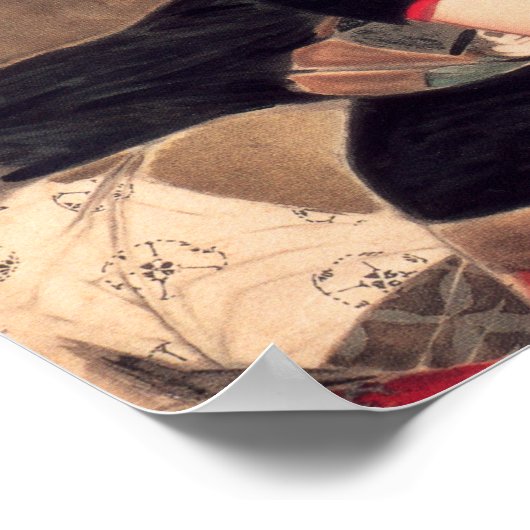 JAPAN SAKURA BEER Vrouwen in Kimono Oud Adverteren Poster (Hoek)