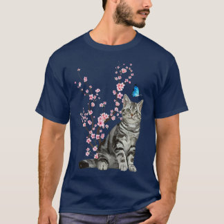 Japan Sakura Cherry Blossom Cat Japans T-Shirt