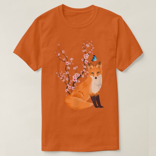 Japan Sakura Cherry Blossom Fo Kitsune Japans T-shirt (Design voorkant)