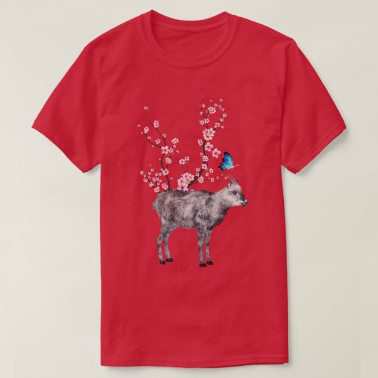 Japan Sakura Cherry Blossom Japans Serow Japans T-shirt (Design voorkant)