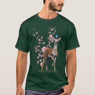 Japan Sakura Cherry Blossom Sika Deer Japans T-shirt