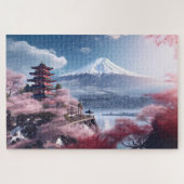 Japan, Sakura en Fuji landschap Legpuzzel (Horizontaal)