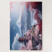 Japan, Sakura en Fuji landschap Legpuzzel (Verticaal)