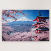 Japan, Sakura en Fuji landschap Legpuzzel (Horizontaal)