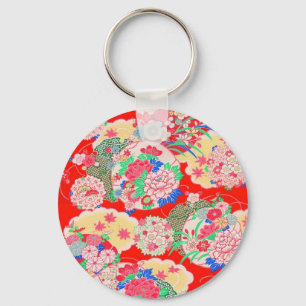 Japan, Sakura, Kimono, Origami, Chiyogami, Bloem, Sleutelhanger