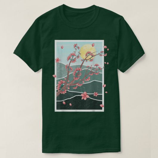 Japan Sakura Pink Flower Japanse Cherry Blossom T-shirt (Design voorkant)