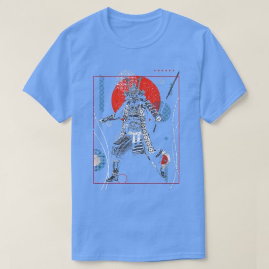 Japan Samurai Armor Katana Sword Red Circle Japane T-shirt (Design voorkant)