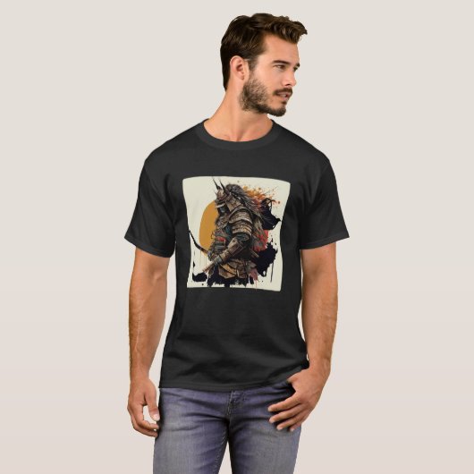 Japan Samurai Retro  Sword Warrior Japans T-shirt (Voorkant volledig)