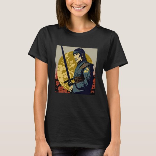 Japan Samurai Retro Sword Warrior Japans T-shirt (Voorkant)