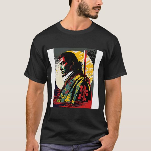 Japan Samurai Retro Sword Warrior Japans T-shirt (Voorkant)