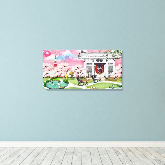 Japan Scene Canvas Afdruk (Insitu (Houten vloer))