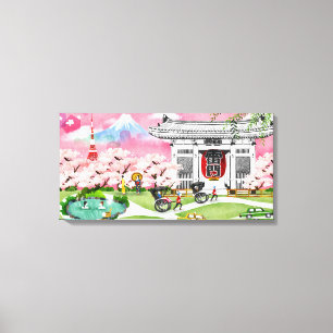Japan Scene Canvas Afdruk