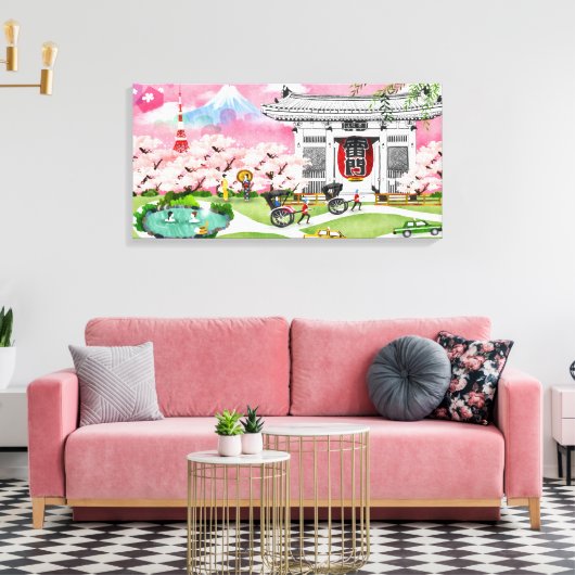 Japan Scene Canvas Afdruk (Insitu (Woonkamer))