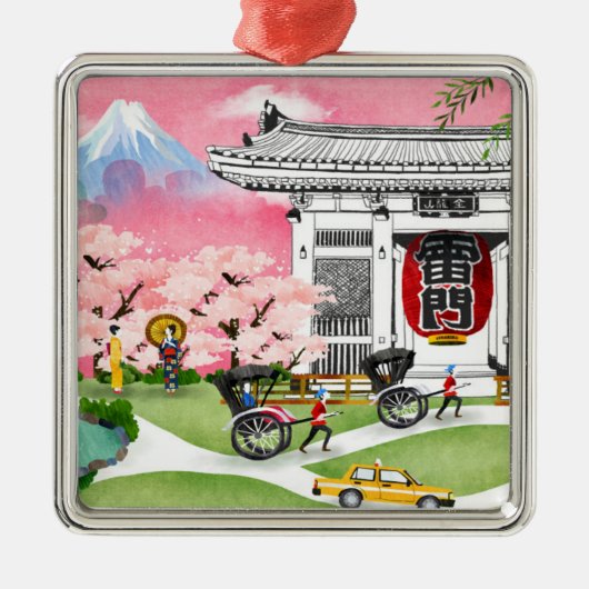 Japan Scene Metalen Ornament (Voorkant)