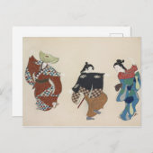 japan schilderij traditionele  danseres kimono briefkaart (Voorkant / Achterkant)