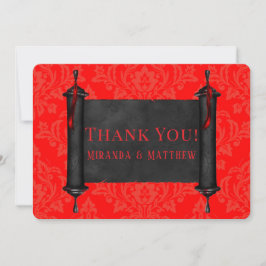 Japan Scroll Rood Zwart Damast Dank u kaarten