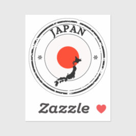 Japan Seal Sticker Ronde Vlag voor Laptop Boek..