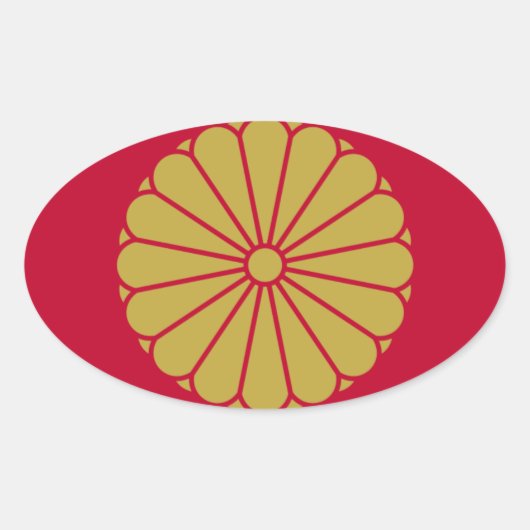 Japan Sessyo Vlag Ovale Sticker (Voorkant)