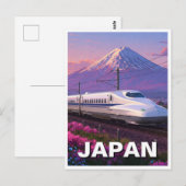 Japan Shinkansen Mt Fuji Reizen Briefkaart (Voorkant / Achterkant)